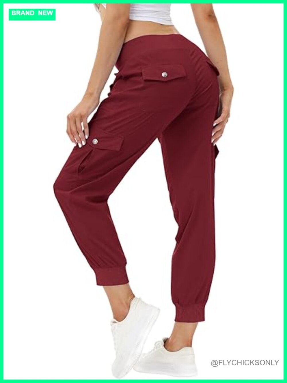 Lightweight Hiking Cargo Pants Quick Dry Elastic Waist Joggers with Pockets